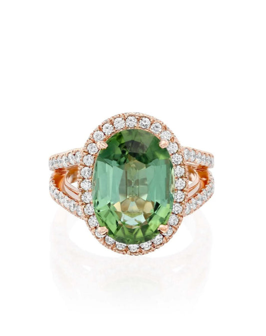 Green Tourmaline Ring- 7.66