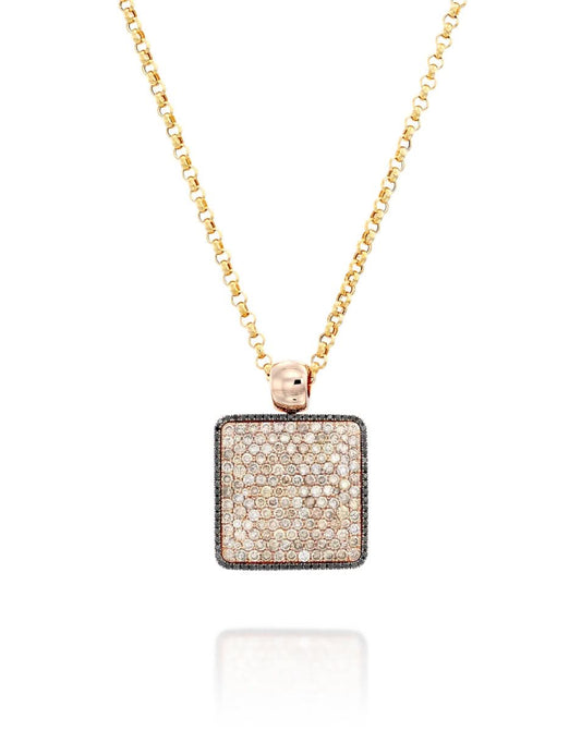 Square Diamond Pendant Necklace