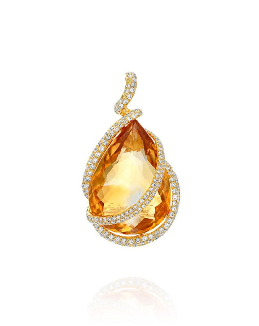 Citrine Pear Pendant