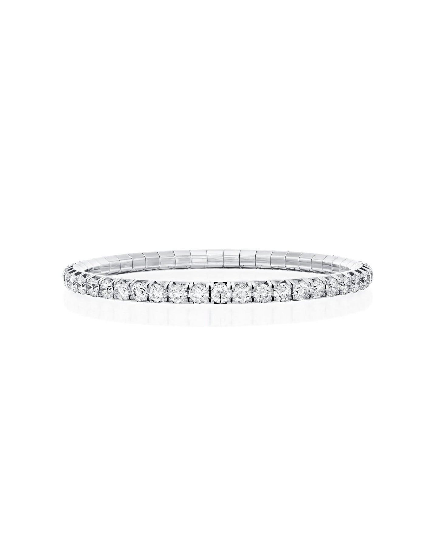 Flexiable Tennis Bracelet White Gold - 7.30 CT