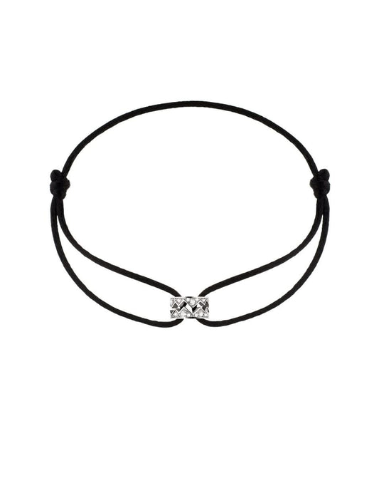 Akillis cord bracelet set with diamonds in white gold