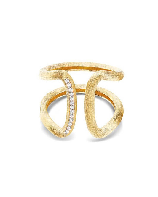 Yellow Gold Open Wave Diamond Ring