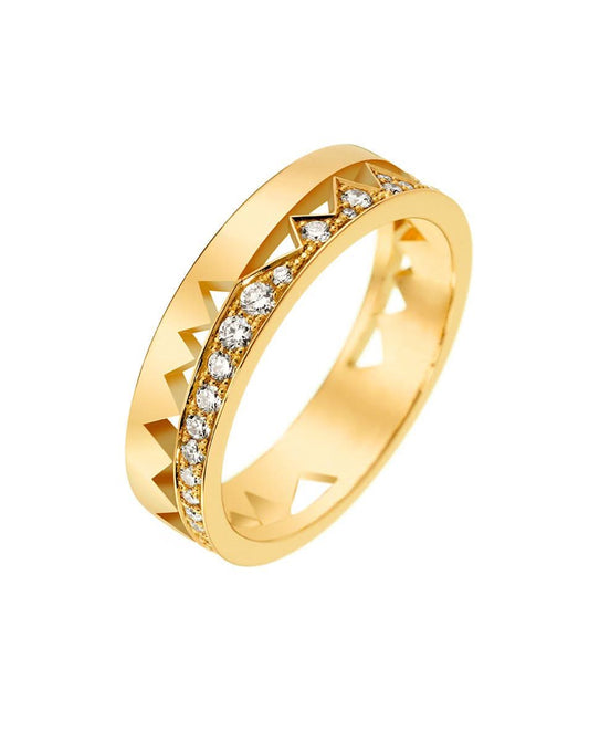 Akillis ring set with diamonds in yellow gold