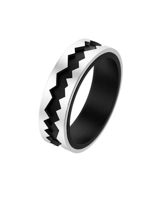 Akillis ring with DLC center and white gold