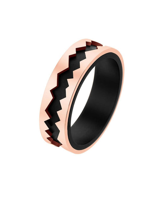 Akillis ring with DLC center and rose gold