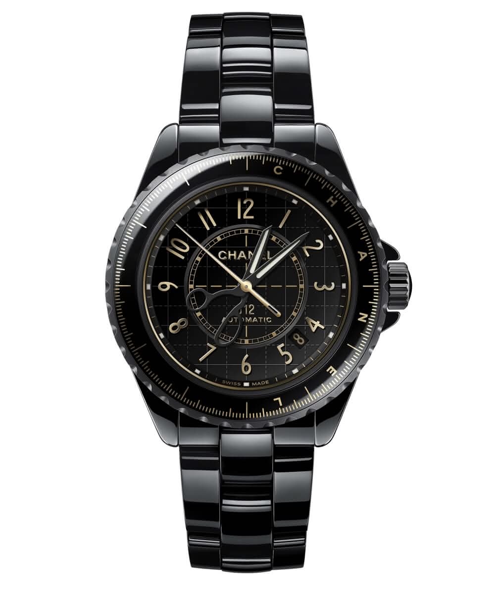 Black highly resistant ceramic and matte black-coated steel case
